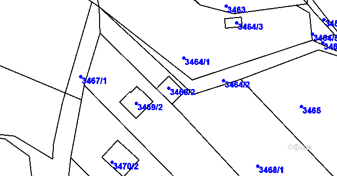 Parcela st. 3468/2 v KÚ Boskovice, Katastrální mapa