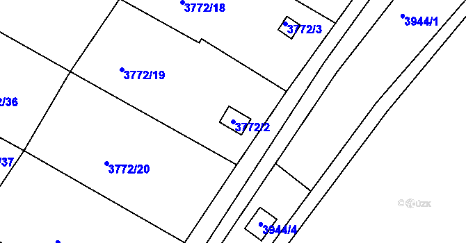 Parcela st. 3772/2 v KÚ Boskovice, Katastrální mapa
