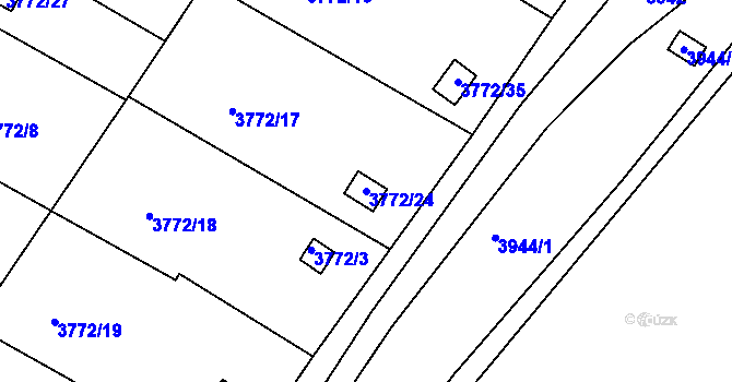 Parcela st. 3772/24 v KÚ Boskovice, Katastrální mapa