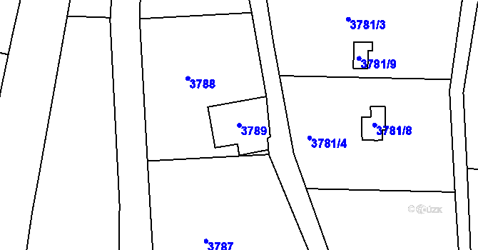 Parcela st. 3789 v KÚ Boskovice, Katastrální mapa