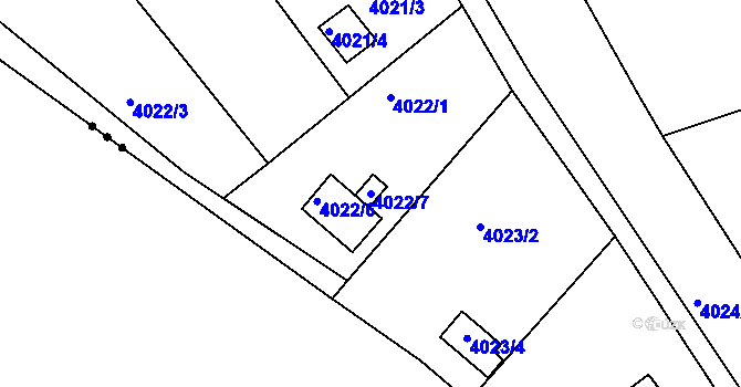 Parcela st. 4022/7 v KÚ Boskovice, Katastrální mapa