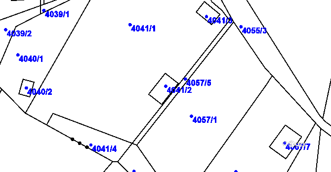 Parcela st. 4041/2 v KÚ Boskovice, Katastrální mapa