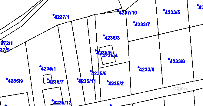 Parcela st. 4235/4 v KÚ Boskovice, Katastrální mapa