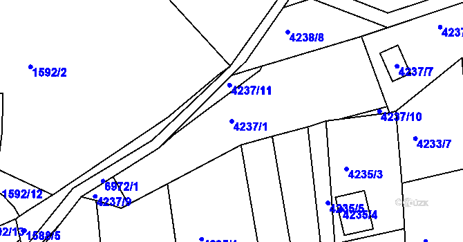 Parcela st. 4237/1 v KÚ Boskovice, Katastrální mapa