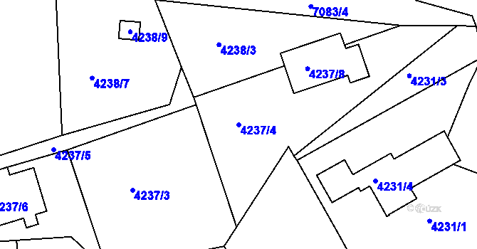 Parcela st. 4237/4 v KÚ Boskovice, Katastrální mapa