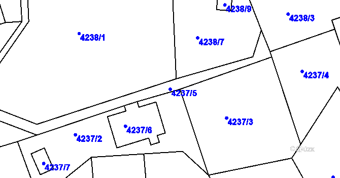 Parcela st. 4237/5 v KÚ Boskovice, Katastrální mapa
