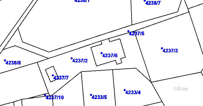 Parcela st. 4237/6 v KÚ Boskovice, Katastrální mapa