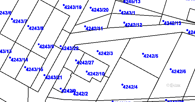 Parcela st. 4242/3 v KÚ Boskovice, Katastrální mapa