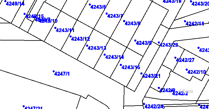 Parcela st. 4243/14 v KÚ Boskovice, Katastrální mapa