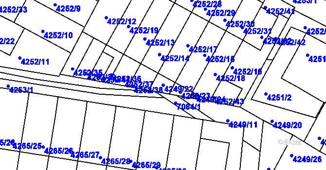 Parcela st. 4249/22 v KÚ Boskovice, Katastrální mapa