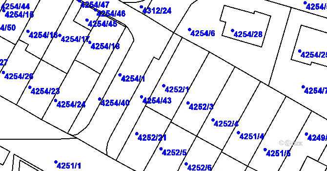 Parcela st. 4252/1 v KÚ Boskovice, Katastrální mapa