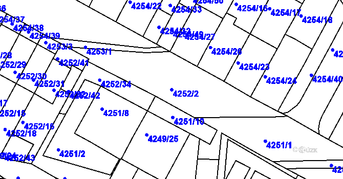 Parcela st. 4252/2 v KÚ Boskovice, Katastrální mapa