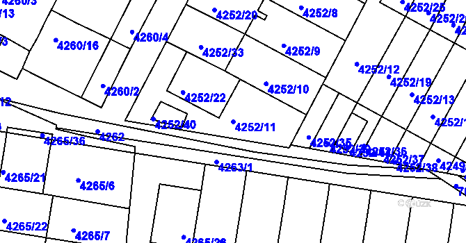 Parcela st. 4252/11 v KÚ Boskovice, Katastrální mapa