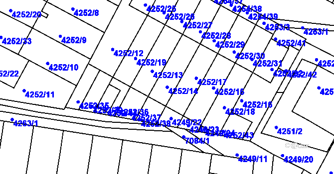 Parcela st. 4252/14 v KÚ Boskovice, Katastrální mapa