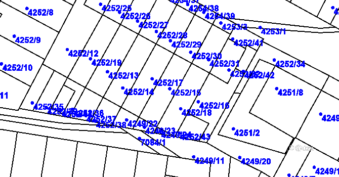 Parcela st. 4252/15 v KÚ Boskovice, Katastrální mapa