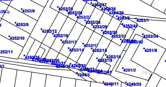 Parcela st. 4252/17 v KÚ Boskovice, Katastrální mapa