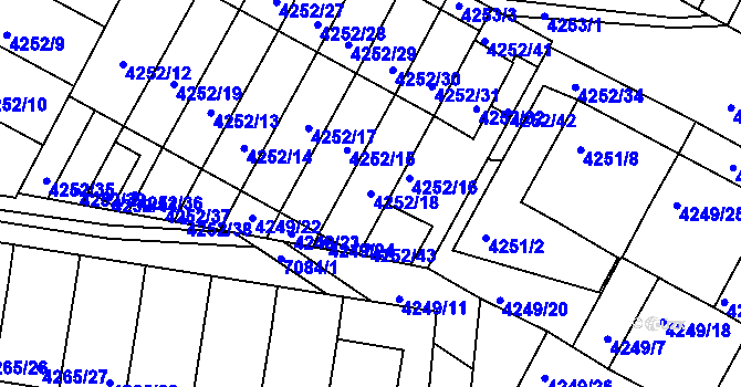 Parcela st. 4252/18 v KÚ Boskovice, Katastrální mapa