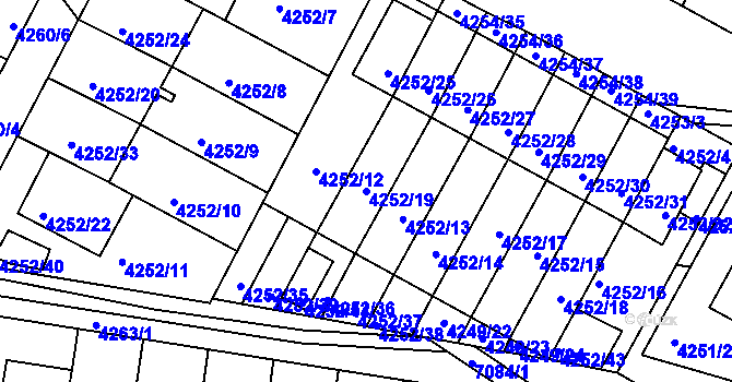 Parcela st. 4252/19 v KÚ Boskovice, Katastrální mapa