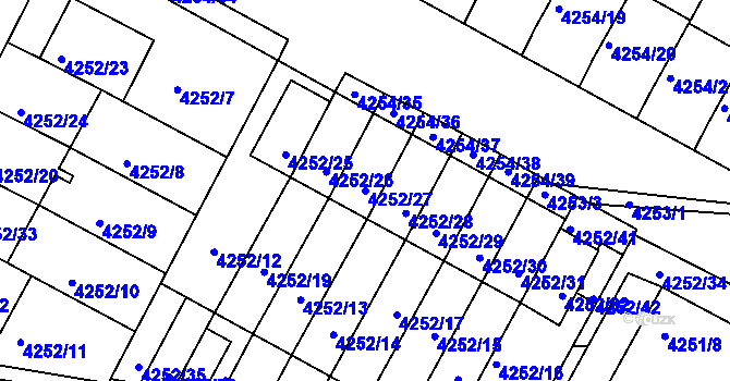 Parcela st. 4252/27 v KÚ Boskovice, Katastrální mapa