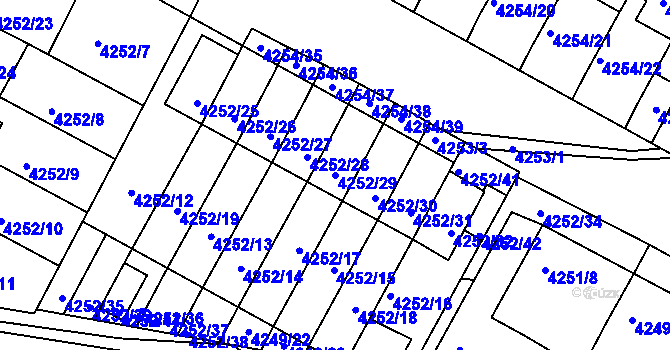 Parcela st. 4252/29 v KÚ Boskovice, Katastrální mapa