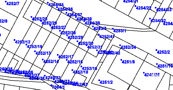 Parcela st. 4252/31 v KÚ Boskovice, Katastrální mapa