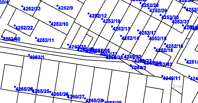 Parcela st. 4252/37 v KÚ Boskovice, Katastrální mapa