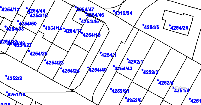 Parcela st. 4254/1 v KÚ Boskovice, Katastrální mapa