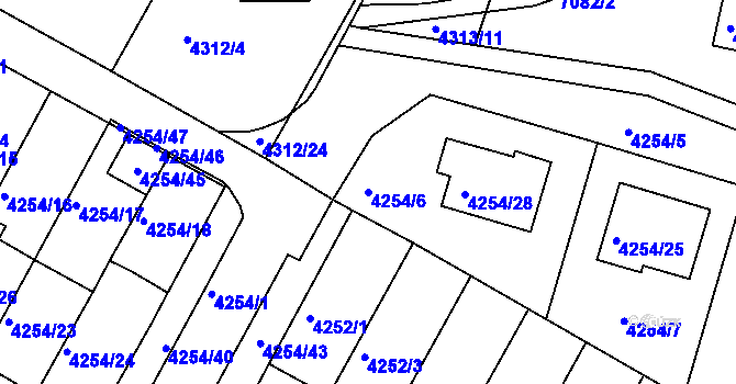Parcela st. 4254/6 v KÚ Boskovice, Katastrální mapa