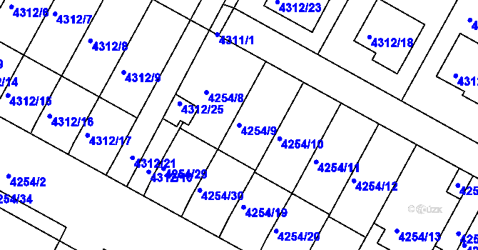 Parcela st. 4254/9 v KÚ Boskovice, Katastrální mapa