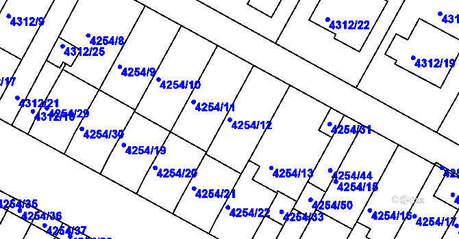 Parcela st. 4254/12 v KÚ Boskovice, Katastrální mapa