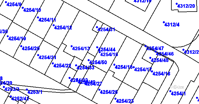 Parcela st. 4254/15 v KÚ Boskovice, Katastrální mapa