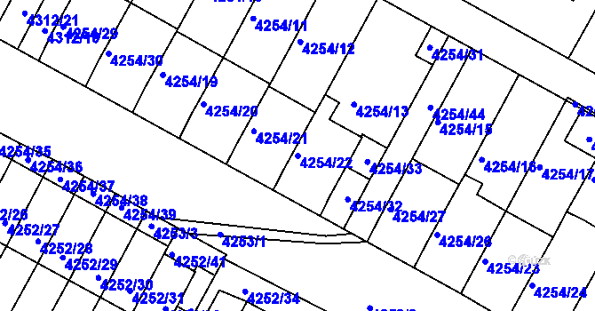 Parcela st. 4254/22 v KÚ Boskovice, Katastrální mapa