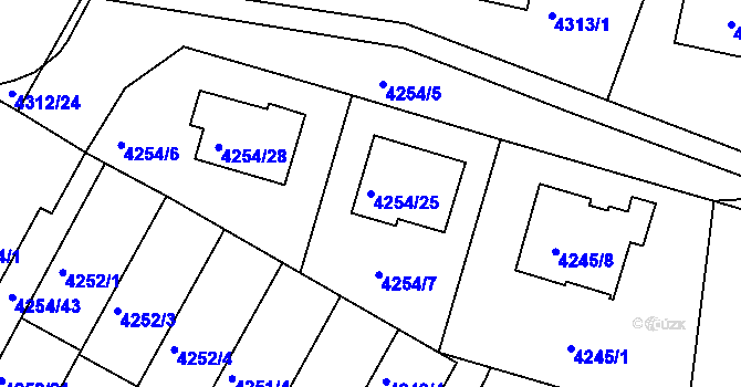 Parcela st. 4254/25 v KÚ Boskovice, Katastrální mapa