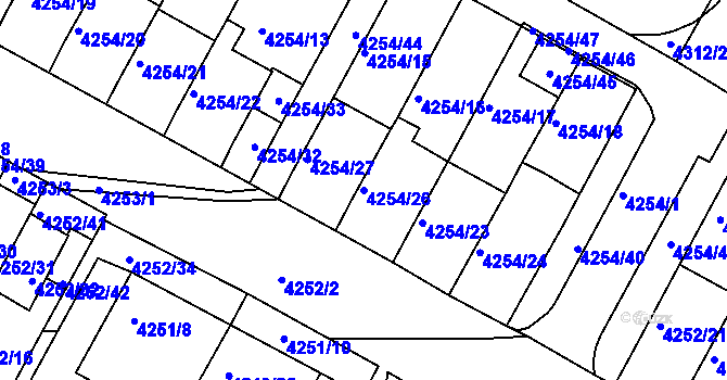 Parcela st. 4254/26 v KÚ Boskovice, Katastrální mapa