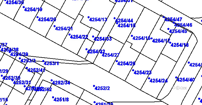Parcela st. 4254/27 v KÚ Boskovice, Katastrální mapa