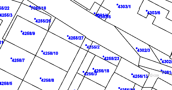 Parcela st. 4255/2 v KÚ Boskovice, Katastrální mapa