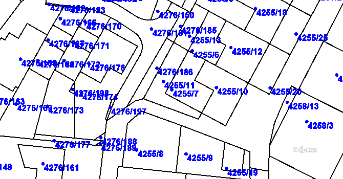 Parcela st. 4255/7 v KÚ Boskovice, Katastrální mapa