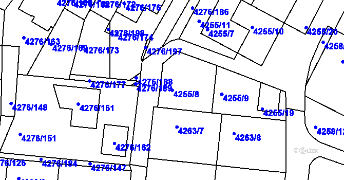 Parcela st. 4255/8 v KÚ Boskovice, Katastrální mapa