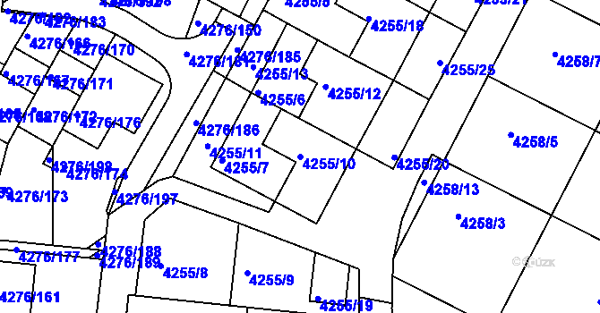 Parcela st. 4255/10 v KÚ Boskovice, Katastrální mapa