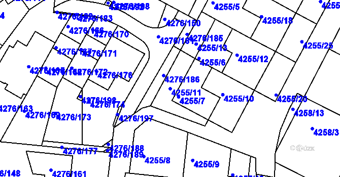 Parcela st. 4255/11 v KÚ Boskovice, Katastrální mapa