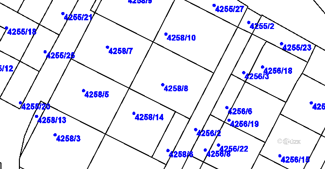 Parcela st. 4258/8 v KÚ Boskovice, Katastrální mapa