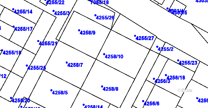 Parcela st. 4258/10 v KÚ Boskovice, Katastrální mapa