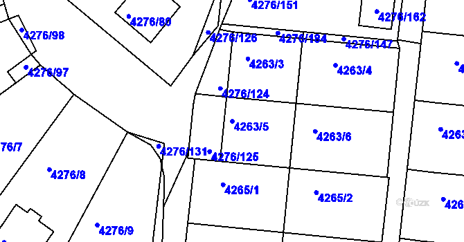 Parcela st. 4263/5 v KÚ Boskovice, Katastrální mapa