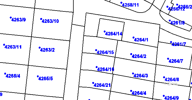 Parcela st. 4264/15 v KÚ Boskovice, Katastrální mapa