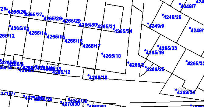 Parcela st. 4265/18 v KÚ Boskovice, Katastrální mapa