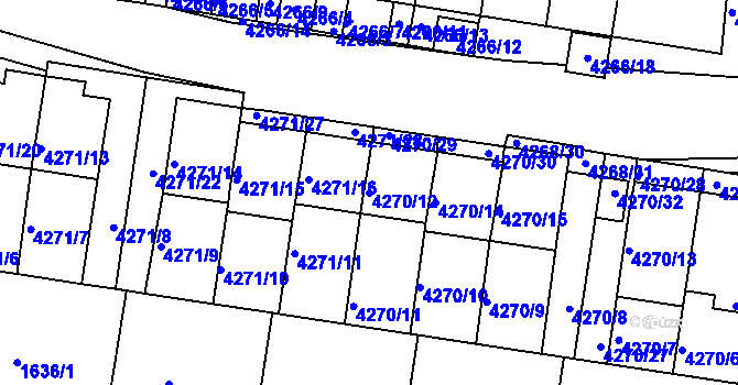 Parcela st. 4270/12 v KÚ Boskovice, Katastrální mapa