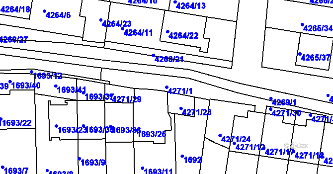 Parcela st. 4271/1 v KÚ Boskovice, Katastrální mapa