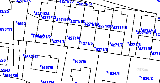 Parcela st. 4271/5 v KÚ Boskovice, Katastrální mapa