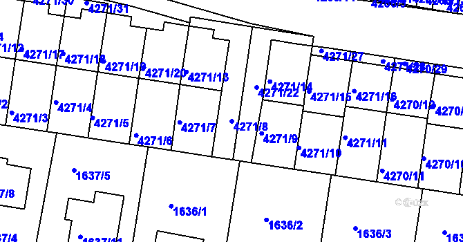 Parcela st. 4271/8 v KÚ Boskovice, Katastrální mapa