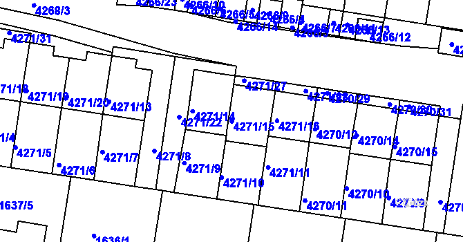 Parcela st. 4271/15 v KÚ Boskovice, Katastrální mapa